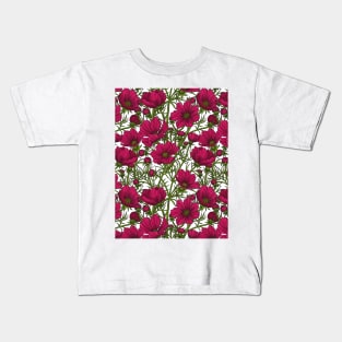 Red Cosmos flowers Kids T-Shirt